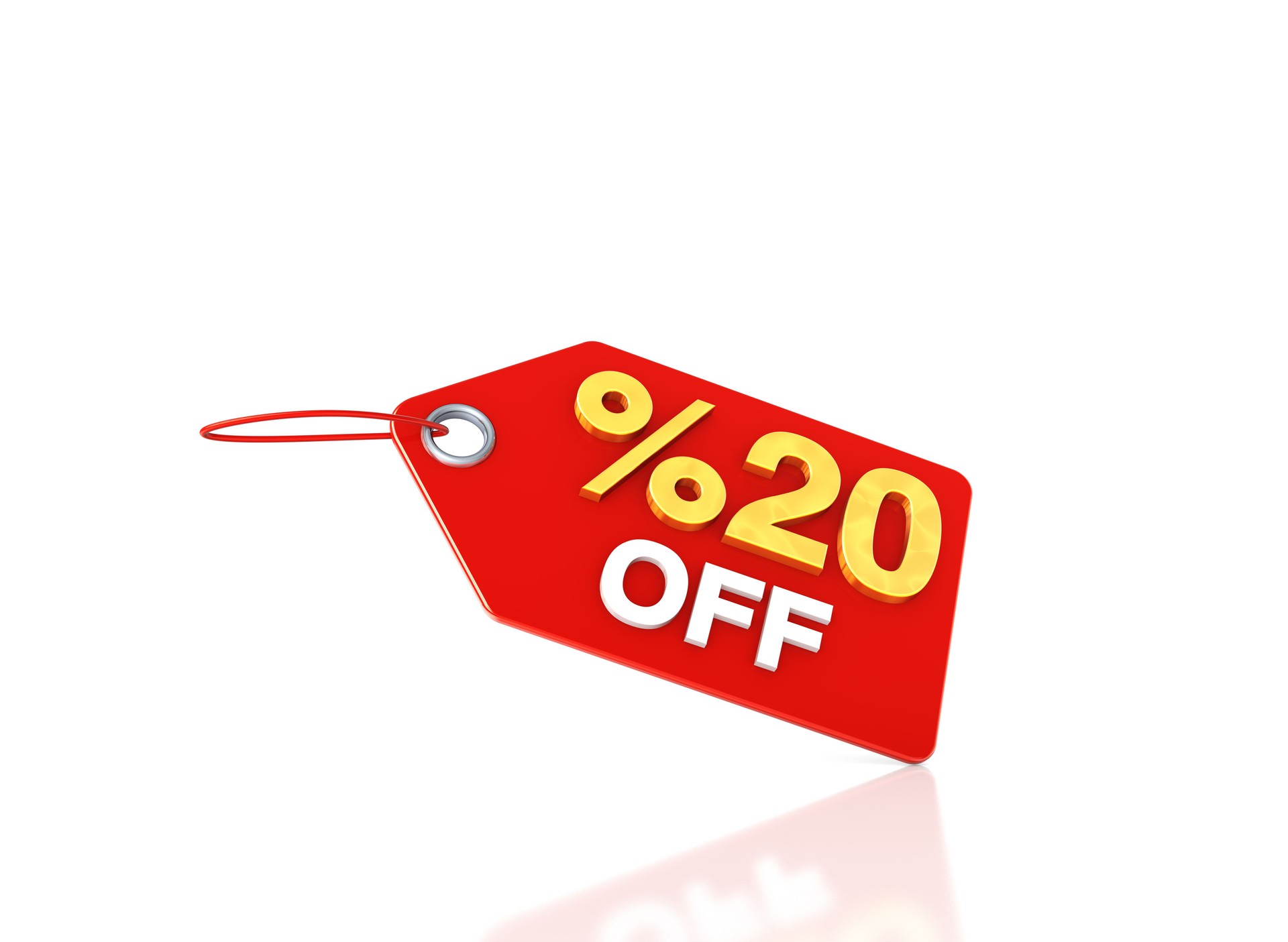 Price tag with 20 percent discount
